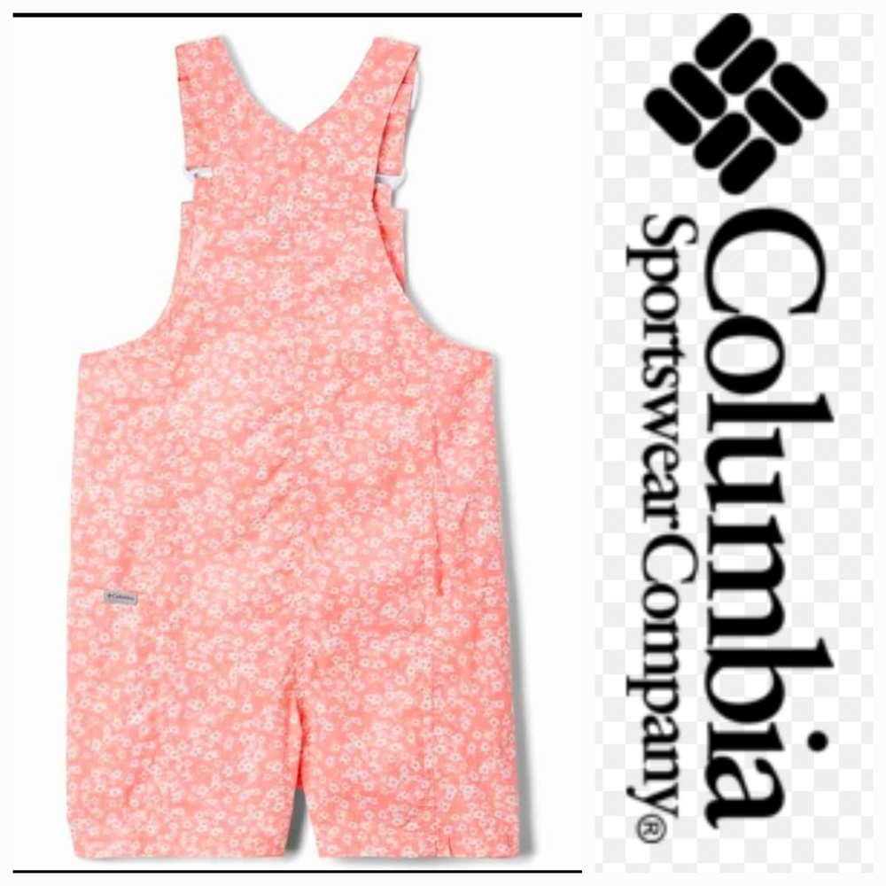 NWT Columbia Kids Floral Pink Overalls ~XXS 4/5 - Picture 2 of 3